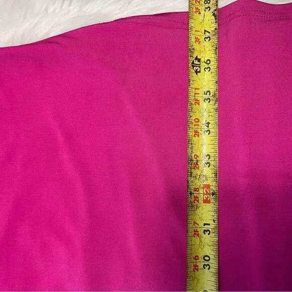 Glamour Hot pink polyester and spandex flowy sleeveless rhinestones accents SZ16 - Picture 9 of 12